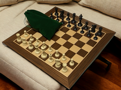 Tournament Wenge Board, Plastic Chess Pieces, Carryall & Drawstring Bag - Official Staunton™ 