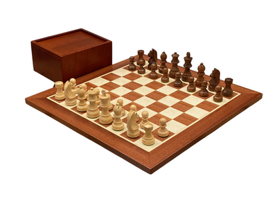 15.75 Inch Mahogany Acacia Classic Chess Set - Official Staunton™ 