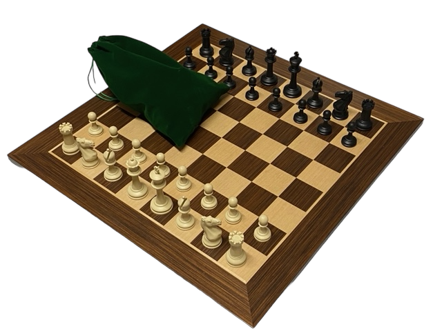 Tournament Wenge Board, Plastic Chess Pieces, Carryall & Drawstring Bag - Official Staunton™ 