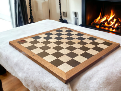 4 Inch Staunton Antique Collector 23" Ebony Acacia Chessboard & Mahogany Box - Official Staunton™ 