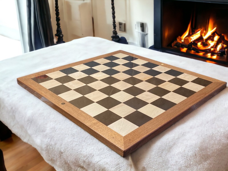 Staunton Antique Collector 23" Ebony Acacia Chessboard & Mahogany Box - Official Staunton™ 