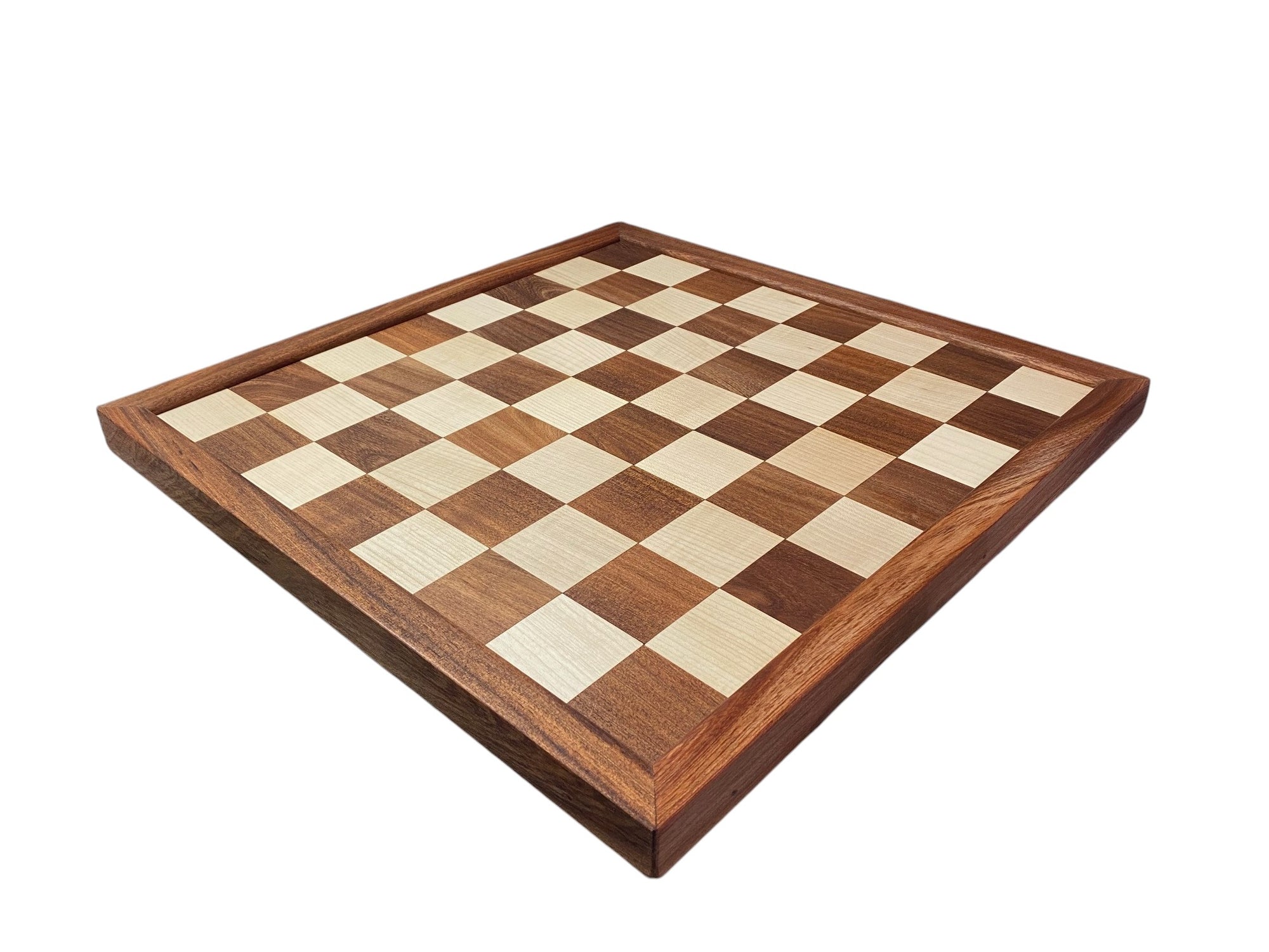 21" Handmade Solid Framed Acacia & Maple Wood Chess Board