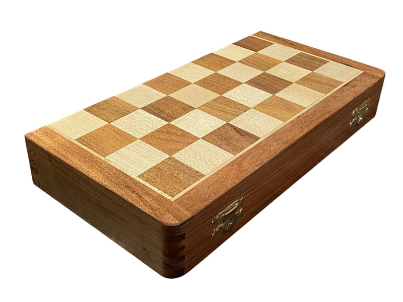 14" Hand Made Acacia Magnetic Folding Chess Set