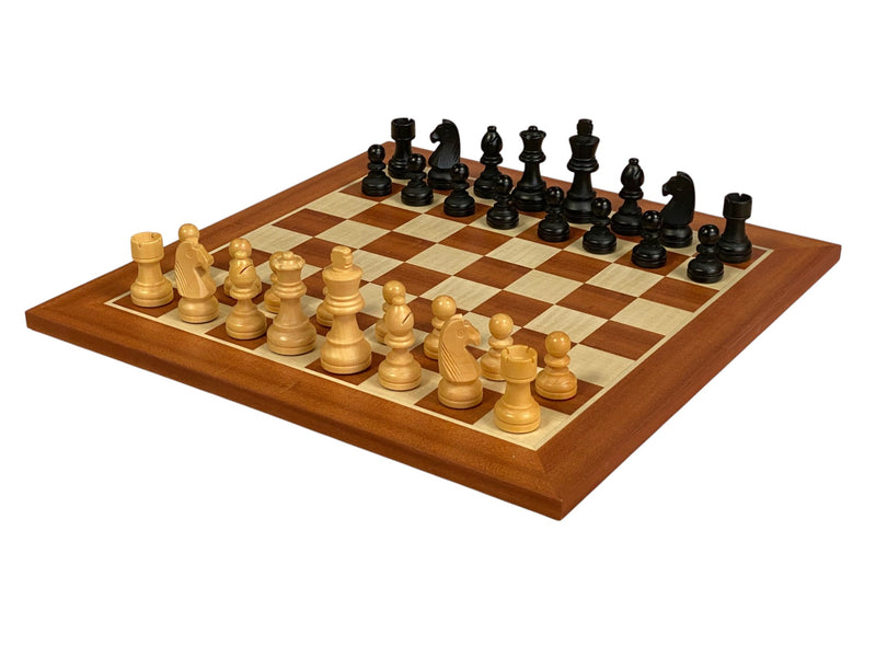 15.75" Grandmaster Black Mahogany Chess Set & Drawstring Bag