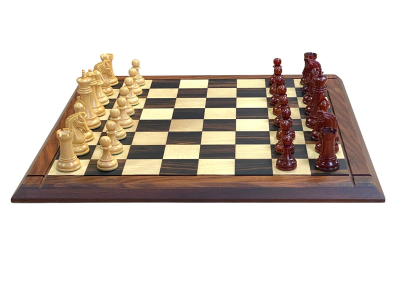 Tristan Imperial Padauk & Boxwood Chess Set with 21-Inch Ebony Rosewood Board