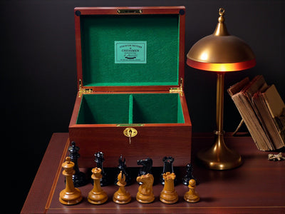 Antique Leuchars Chessmen - Mahogany Deluxe Box