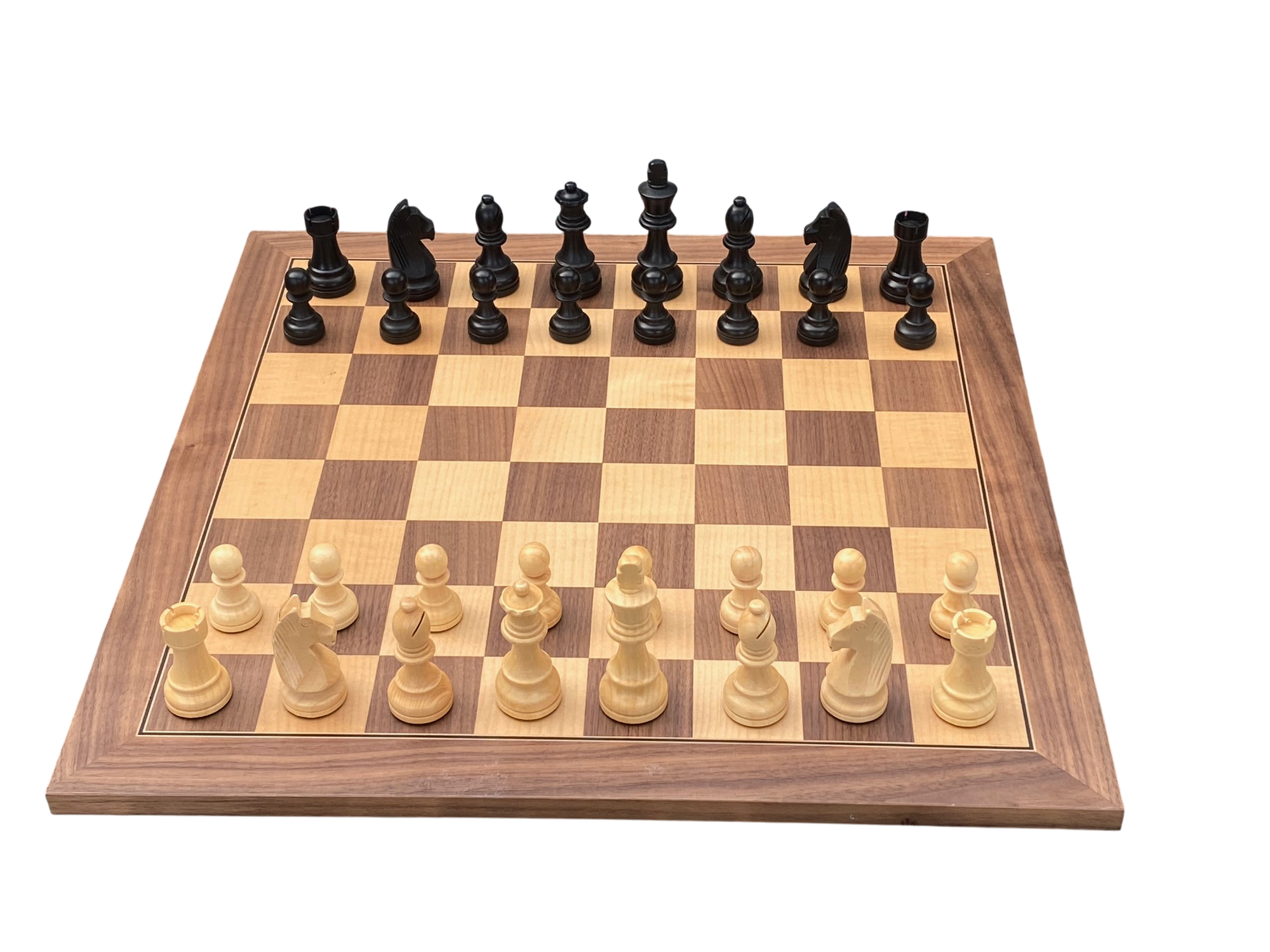 3.75" Grandmaster Black Walnut Deluxe Chess Set and Slide Lid Box