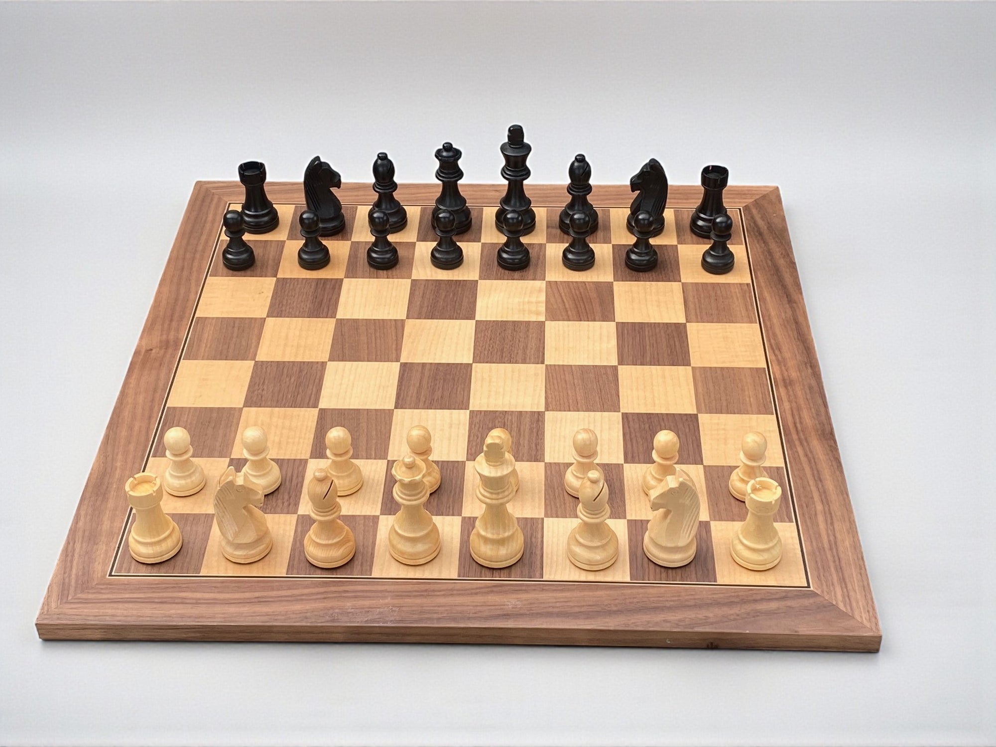 3.75" Grandmaster Black Walnut Deluxe Chess Set and Slide Lid Box