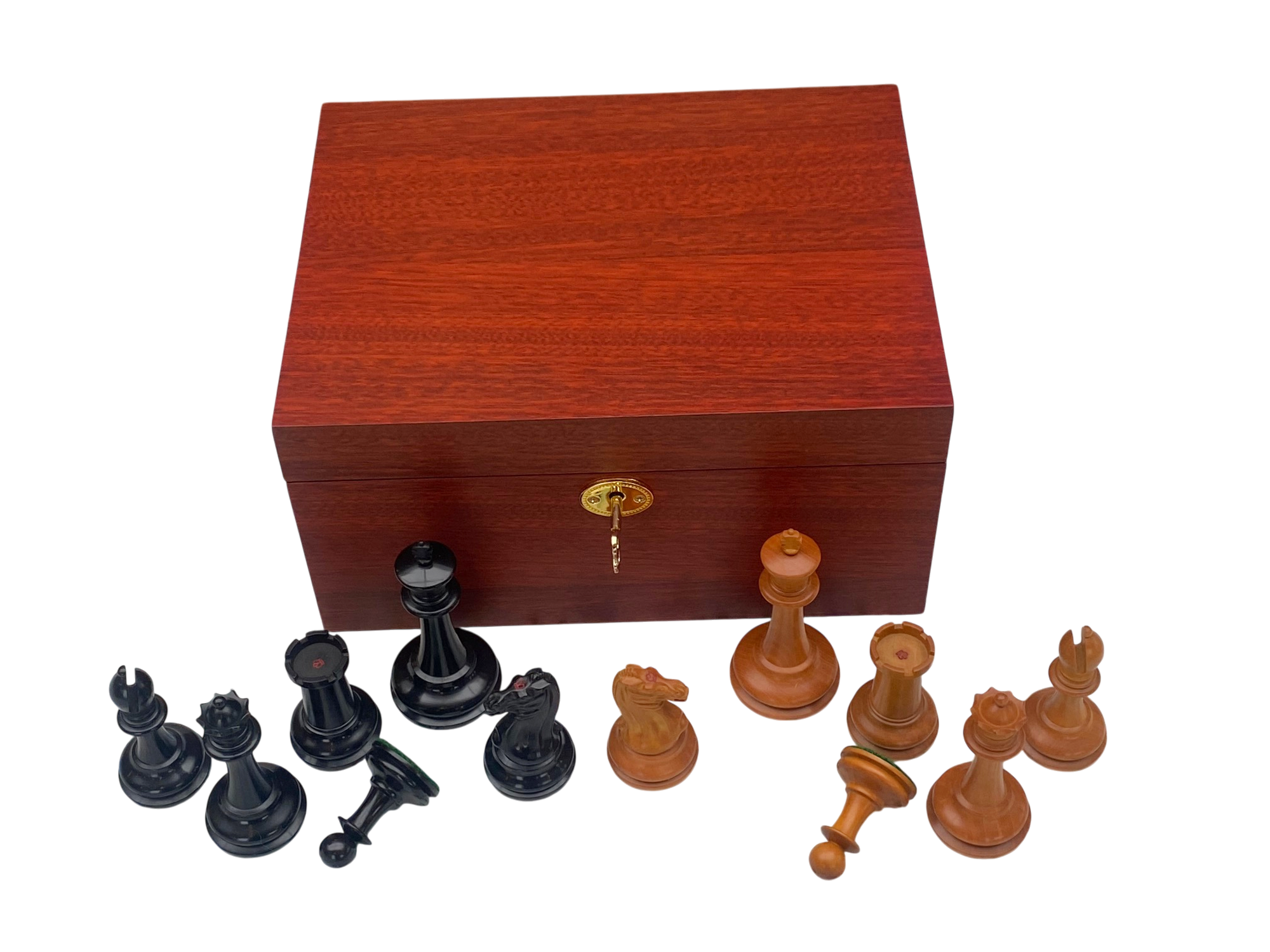 Antique Harrwitz Chessmen and Mahogany Deluxe Box