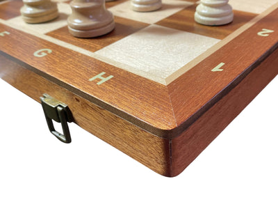 20 Inch Tournament Folding Mahogany Maple Chess Set