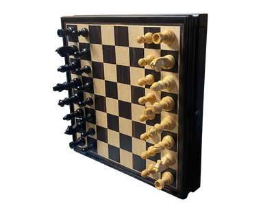 Economy Ebony Drawer Chess and Draughts Set