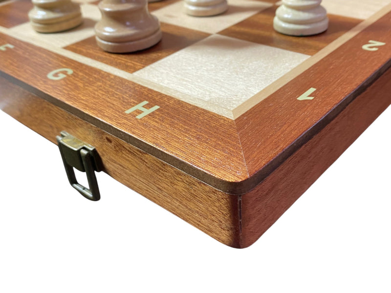 20 Inch Tournament Folding Mahogany Maple Chess Set