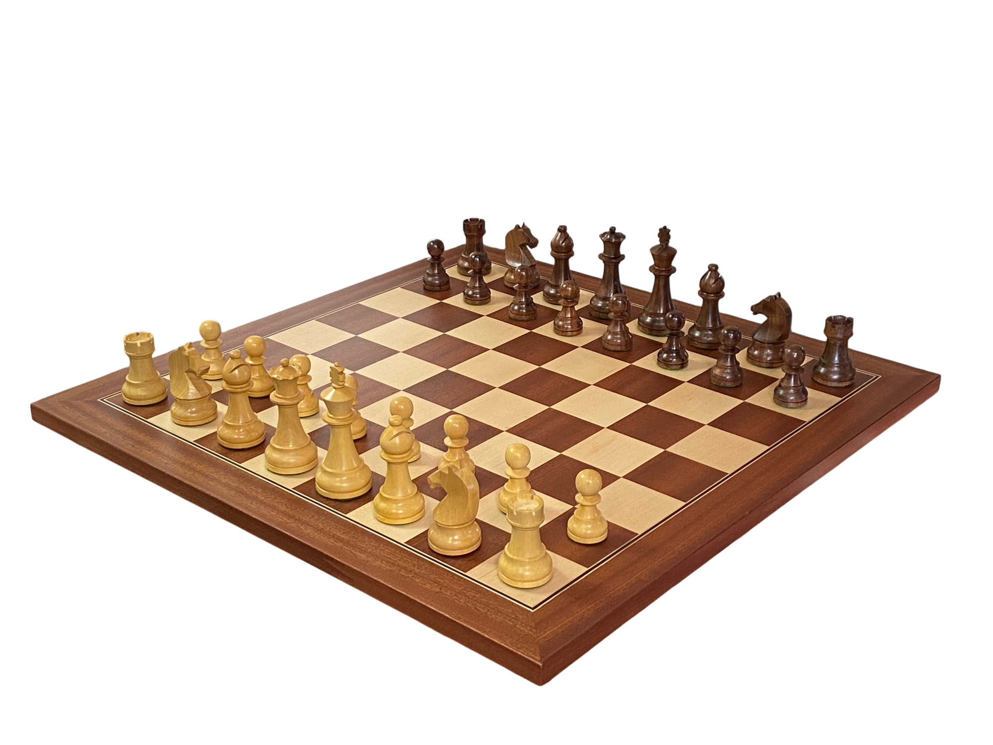 CMI- Club Player Acacia Mahogany Deluxe Combination Chess Set