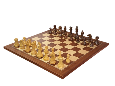 CMI- Design Acacia Mahogany Deluxe Combination Chess Set