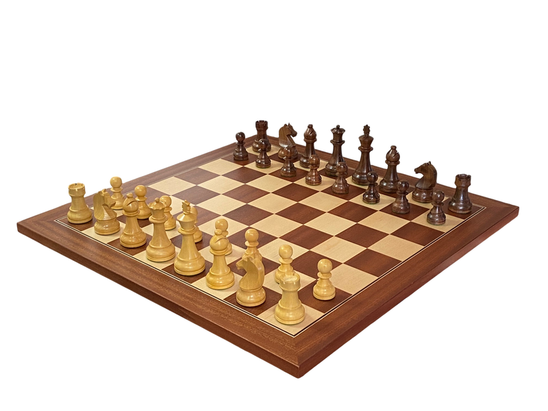 CMI- Design Acacia Mahogany Deluxe Combination Chess Set
