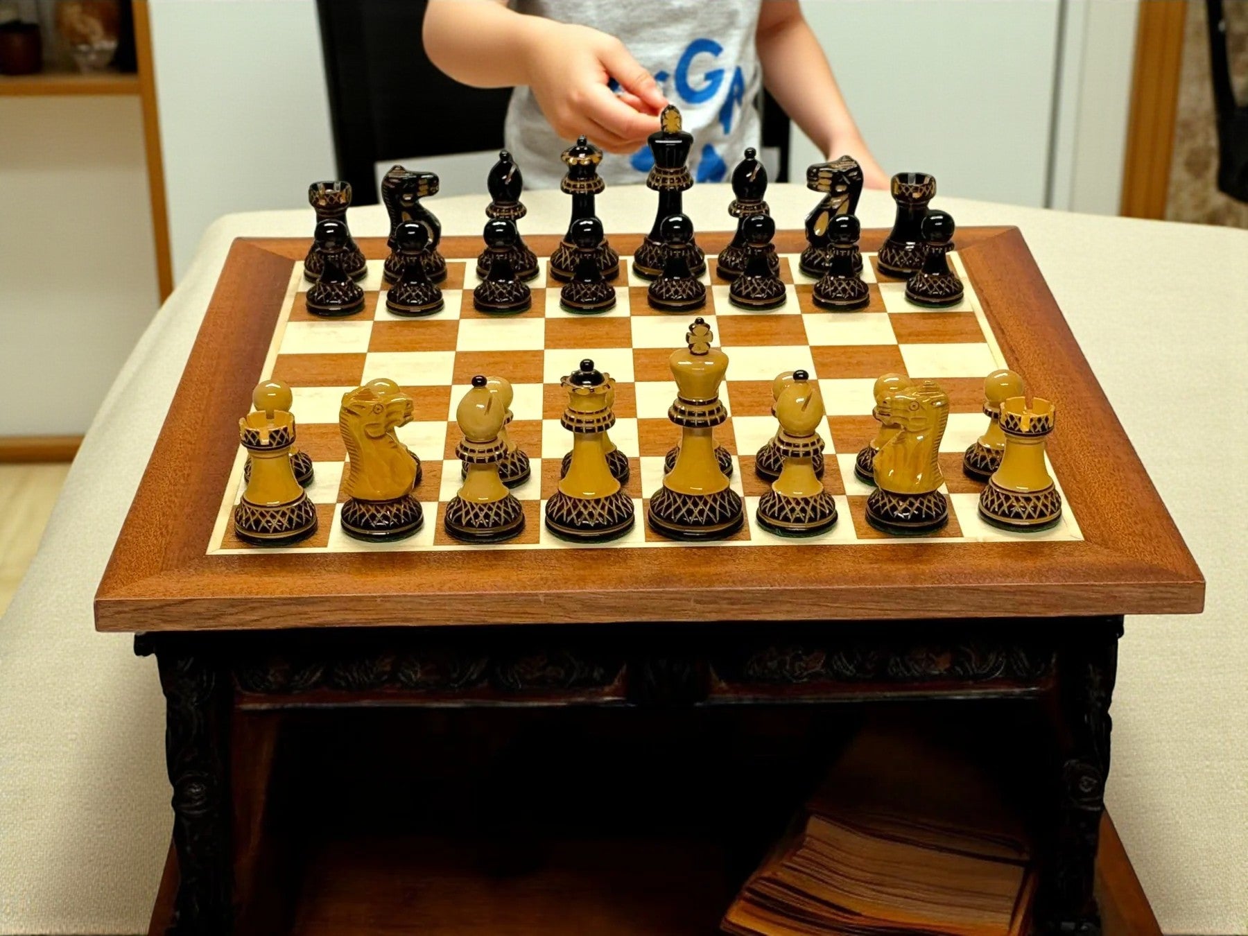 3" Artistic Parker 15.75" Mahogany Board and Slide Lid Box