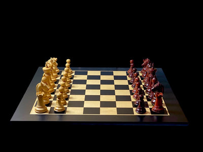 4.6 Inch Sea Horse Rosebud & Anegre Chess Board