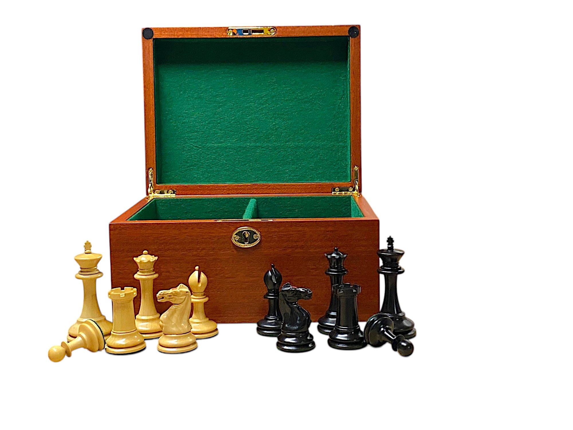 1862 Staunton Reproduction Chessmen and Mahogany Chess Box