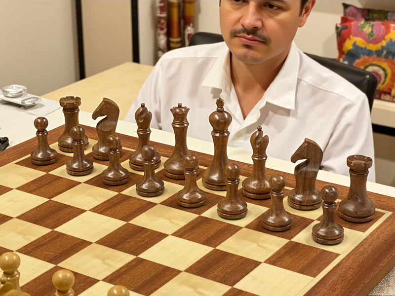 Zadar Club Players Acacia Mahogany Chess Set