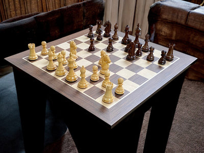 Kings Knight Bridle Acacia Chessmen & Wenge Chessboard