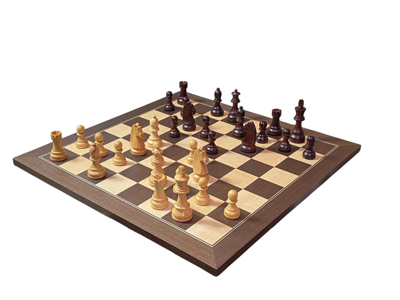Grandmaster Chess Set – 4" Burgundy & Natural Pieces with 20" Wenge Board & Vinyl Box