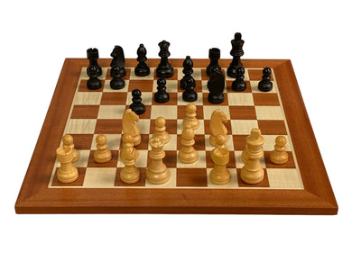 15.75" Grandmaster Black Mahogany Chess Set & Drawstring Bag
