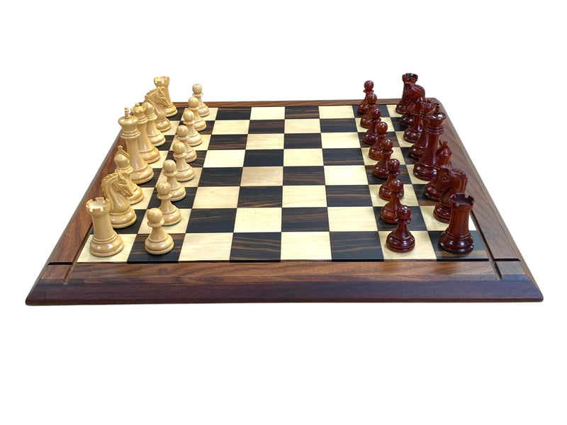 Tristan Imperial Padauk & Boxwood Chess Set with 21-Inch Ebony Rosewood Board