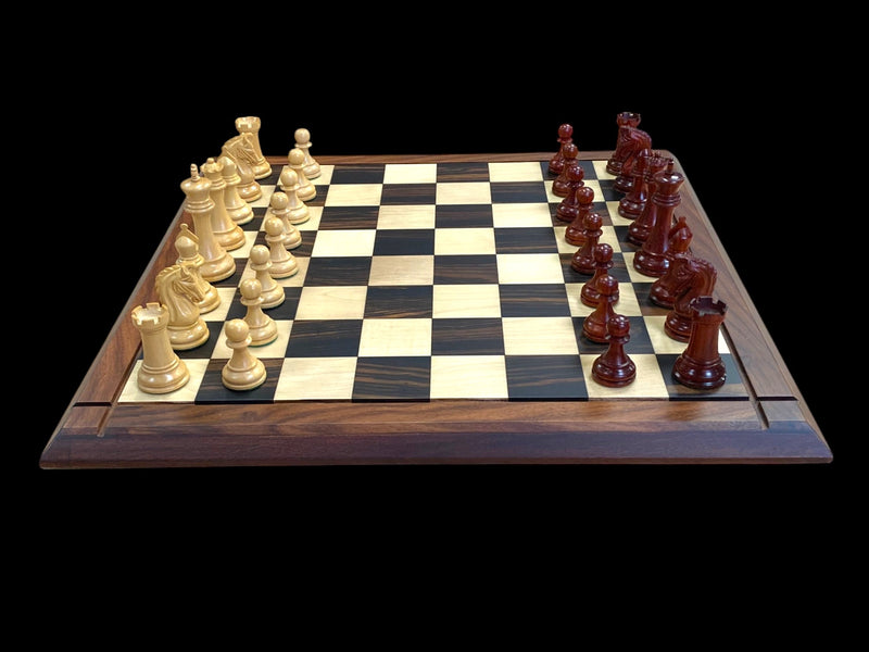 Tristan Imperial Padauk & Boxwood Chess Set with 21-Inch Ebony Rosewood Board