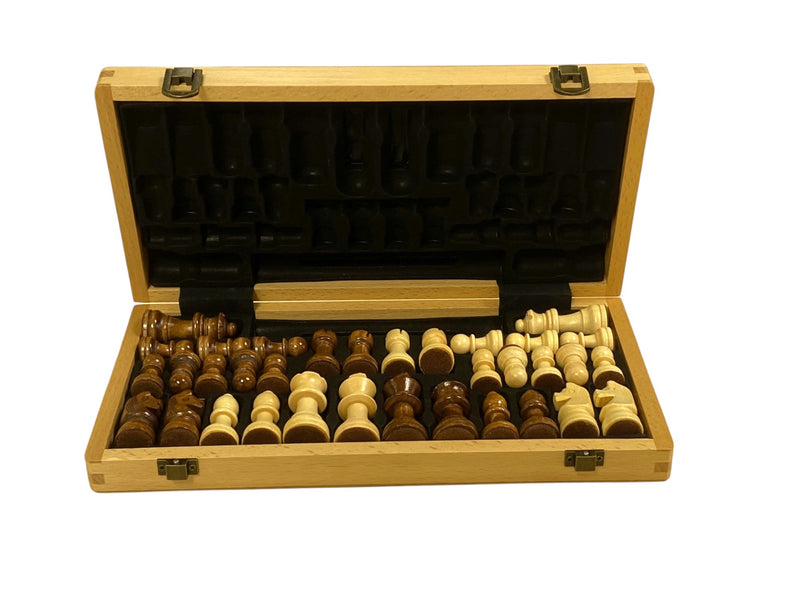 12 Inch Entry Level Maple Acacia Folding Chess Set
