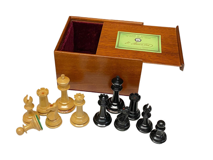 Circa 1855 Anderssen Drop Jaw Series Chess Pieces Antiqued