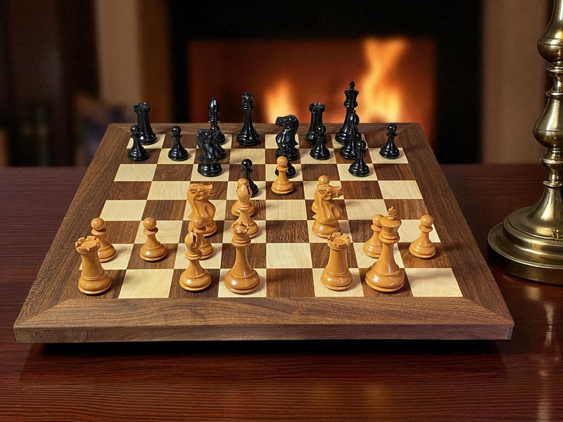 Staunton Antique Collector Chess Set with Solid Wood 21-Inch Board & Vinyl Box