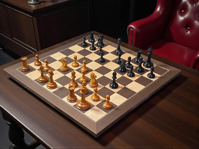 3.5" Antique Harrwitz Pieces, 20" Wenge Deluxe Board, Vinyl Box