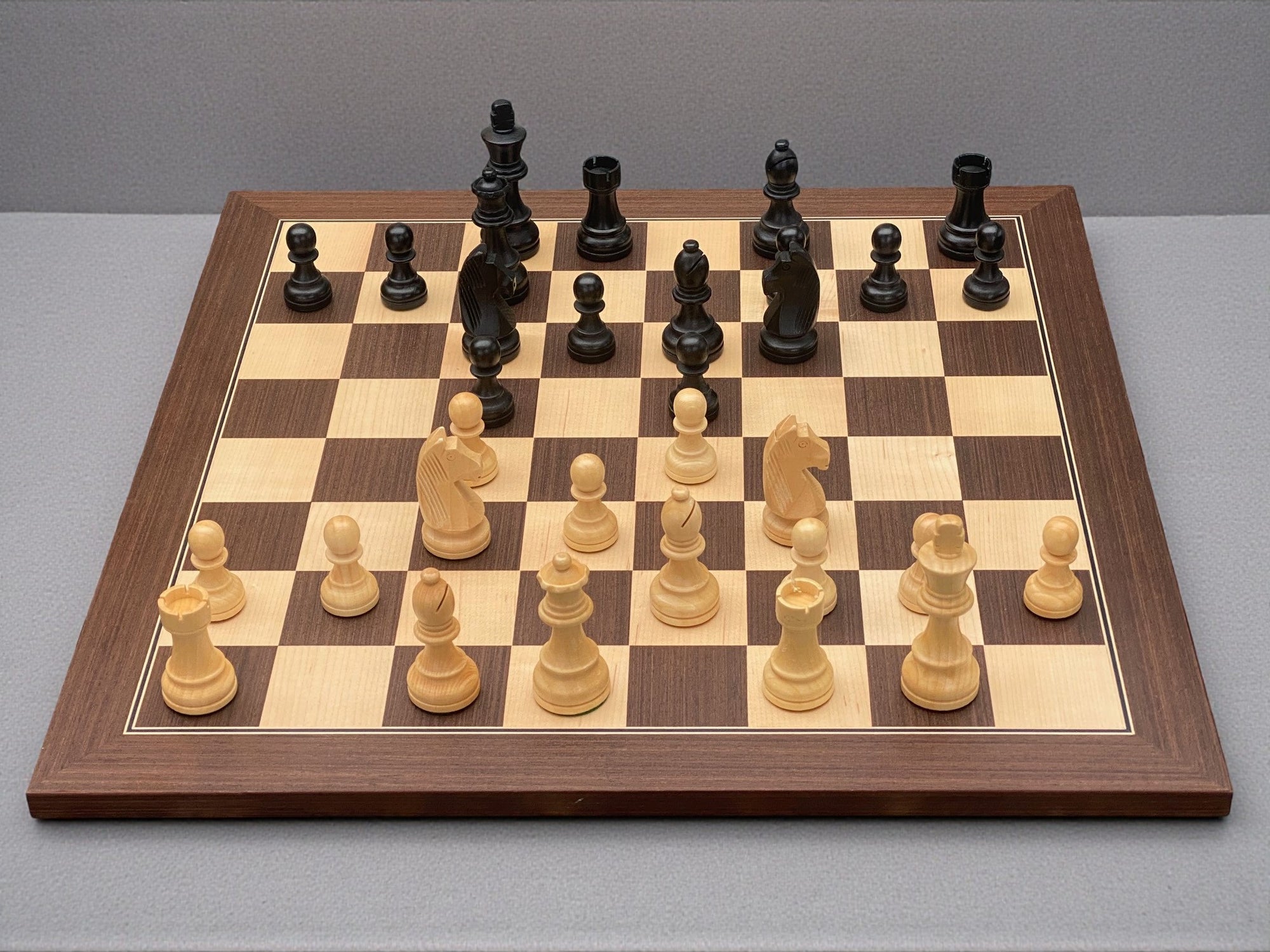 3.75" Grandmater Black Wenge Deluxe Chess Set and Slide Lid Box