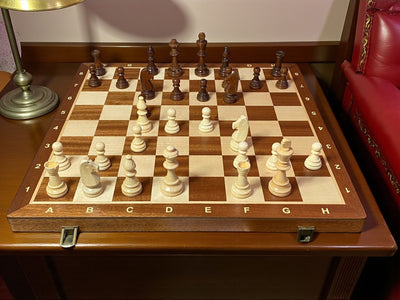 20 Inch Tournament Folding Mahogany Maple Chess Set