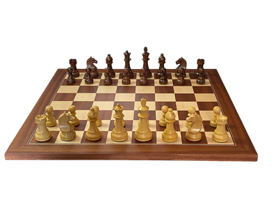 CMI- Design Acacia Mahogany Deluxe Combination Chess Set