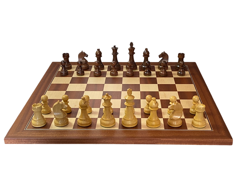 CMI- Design Acacia Mahogany Deluxe Combination Chess Set