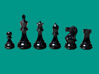 3.5" Stallion Black & Boxwood Staunton Chess Pieces