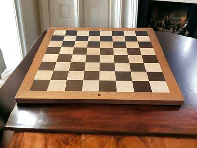 23” Hand Made Solid Acacia, Boxwood and Ebony Chess Board - Official Staunton™ 