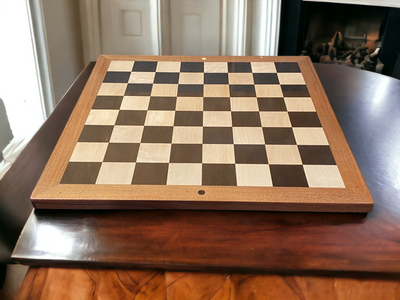 4 Inch Staunton Antique Collector 23" Ebony Acacia Chessboard & Mahogany Box - Official Staunton™ 