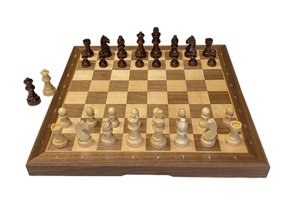 13 Inch Walnut and Maple Magnetic Chess Set - Official Staunton™ 