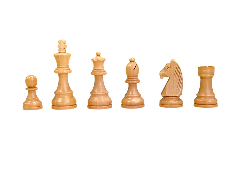 4 Inch - Grandmaster Chess Pieces – Burgundy and Natural Wood