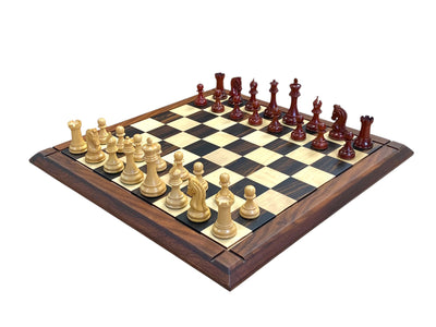 Tristan Imperial Padauk & Boxwood Chess Set with 21-Inch Ebony Rosewood Board