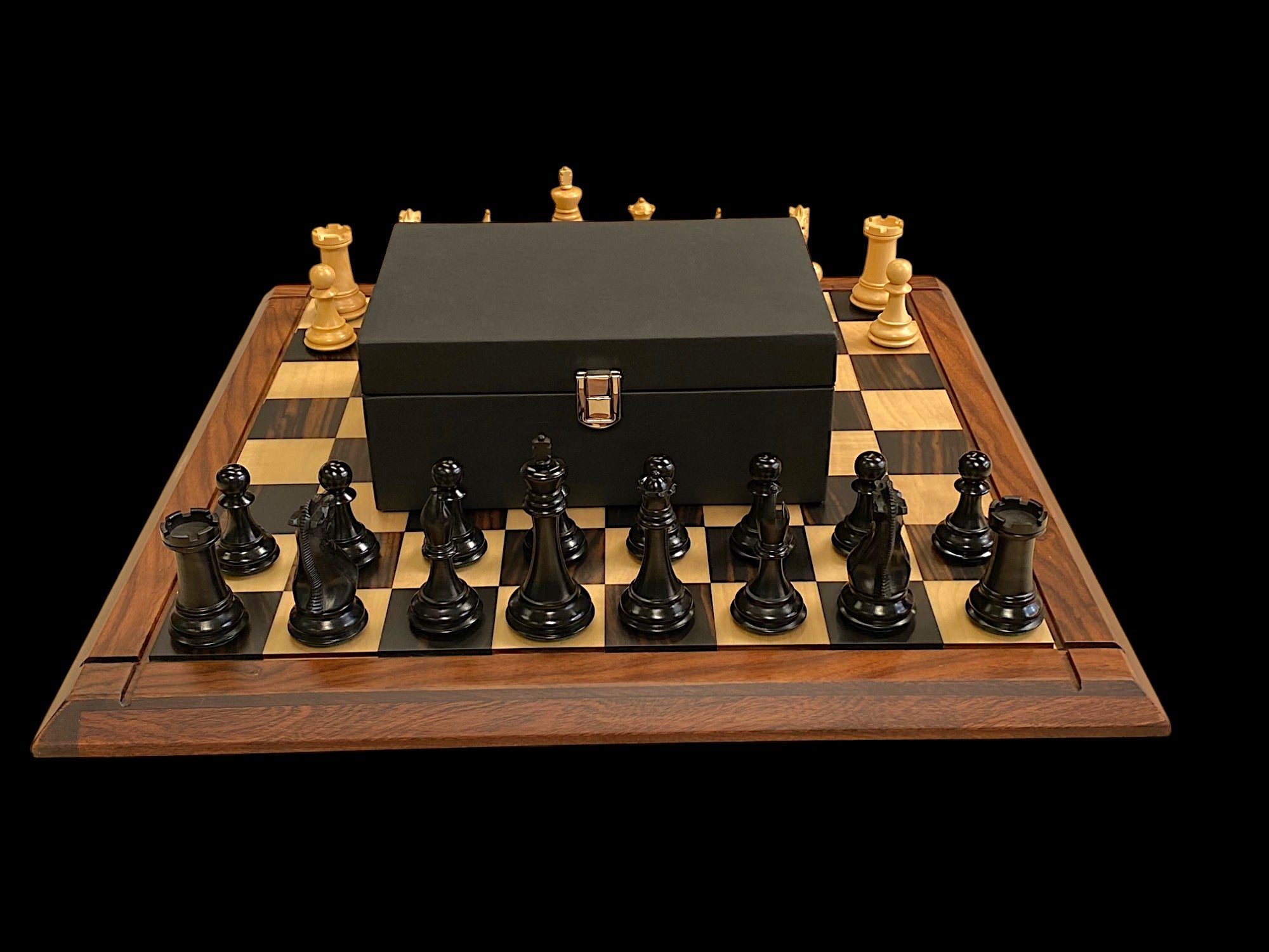 Championship Staunton Ebony Chess Set with 21-Inch Luxury Ebony Rosewood Board
