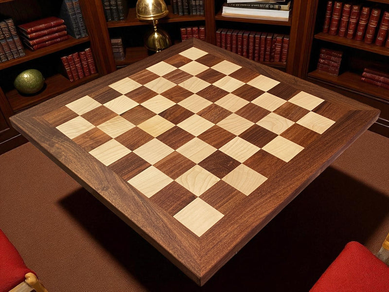 21-Inch Solid Acacia & Maple Chessboard – Handcrafted Inlaid Wood