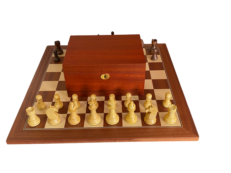 CMI- Design Acacia Mahogany Deluxe Combination Chess Set