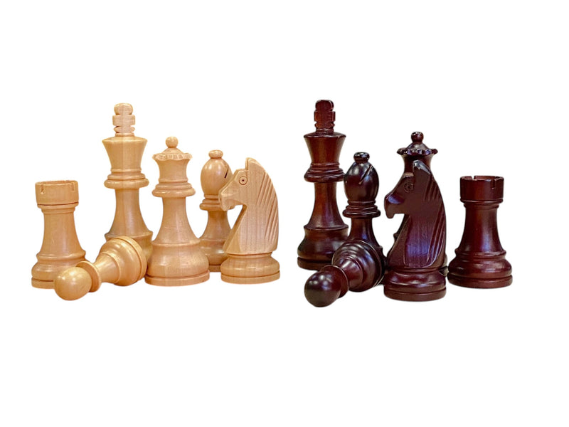 Grandmaster Chess Set – 4" Burgundy & Natural Pieces with 20" Wenge Board & Vinyl Box