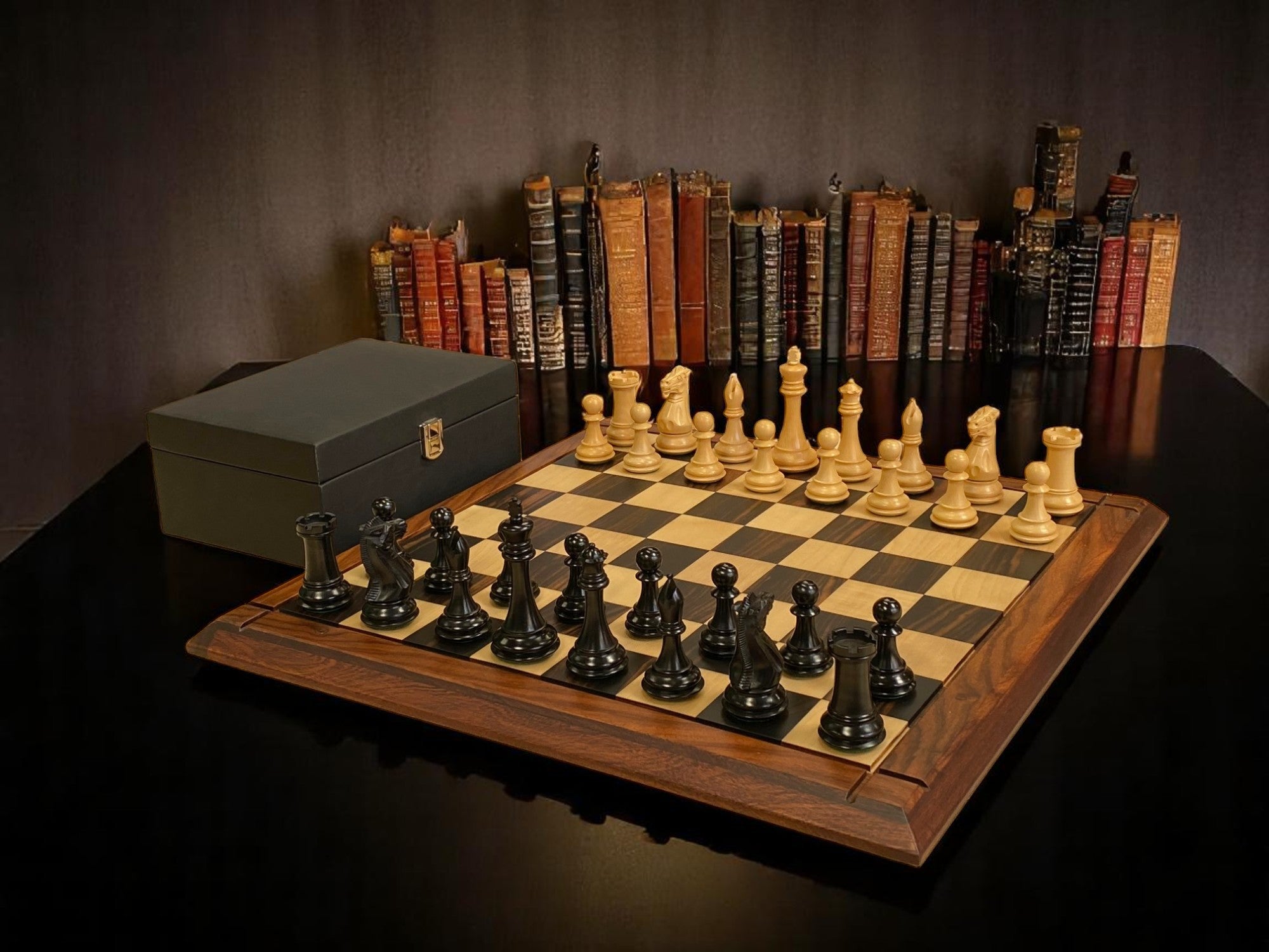 Championship Staunton Ebony Chess Set with 21-Inch Luxury Ebony Rosewood Board