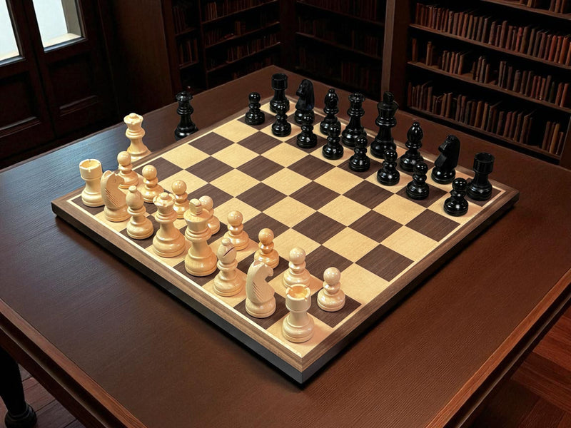 Grandmaster Economy Black Walnut Chess Set & Drawstring Bag