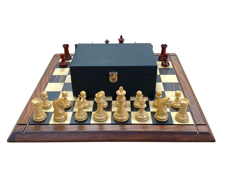 Tristan Imperial Padauk & Boxwood Chess Set with 21-Inch Ebony Rosewood Board