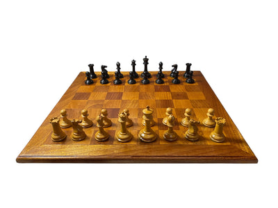 Dropjaw Staunton Chess Set – Heavy Relic Antique Board & Mahogany Box